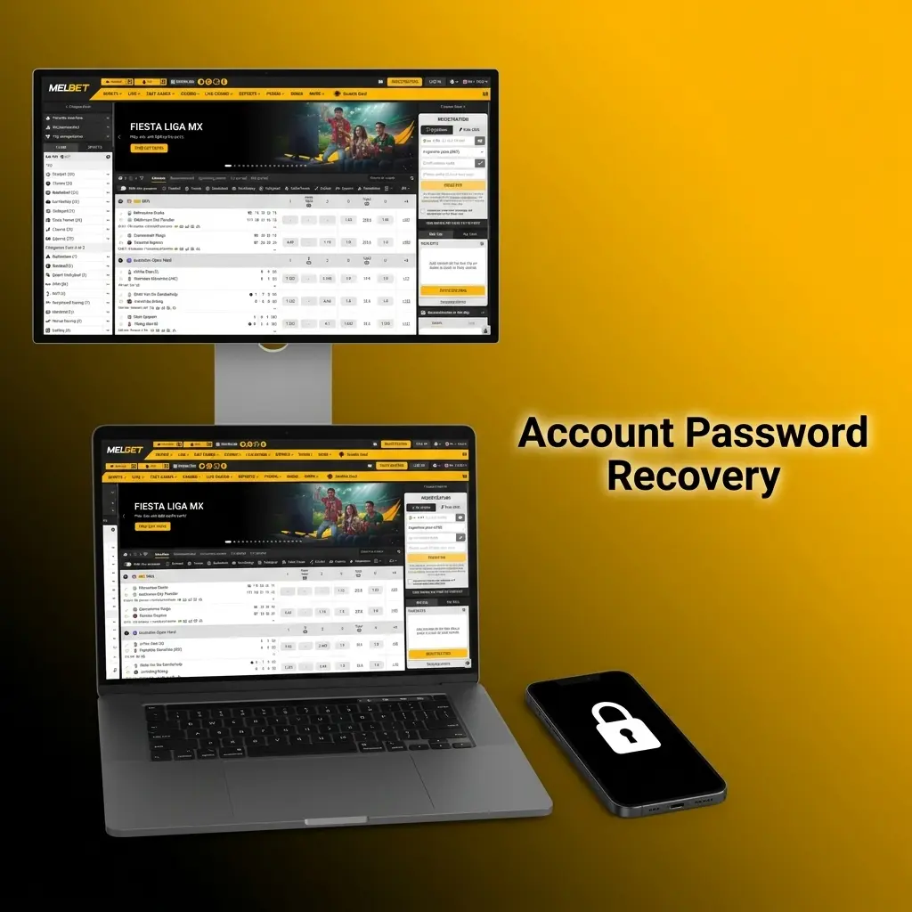 Melbet account password recovery steps: reset via phone or email, enter code, set new password, sign in again