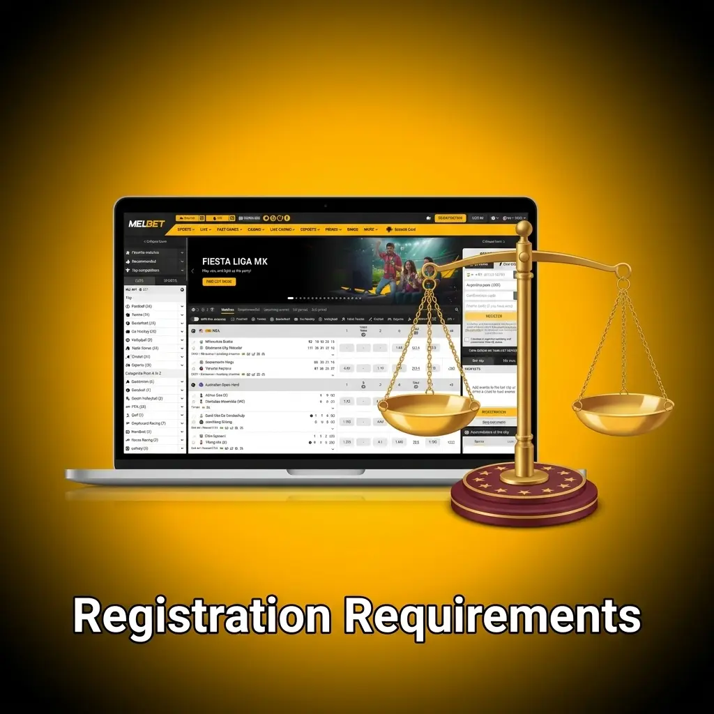 Checklist of Melbet registration requirements: 18+ age rule, one account, accurate details, ID verification, payment in your name