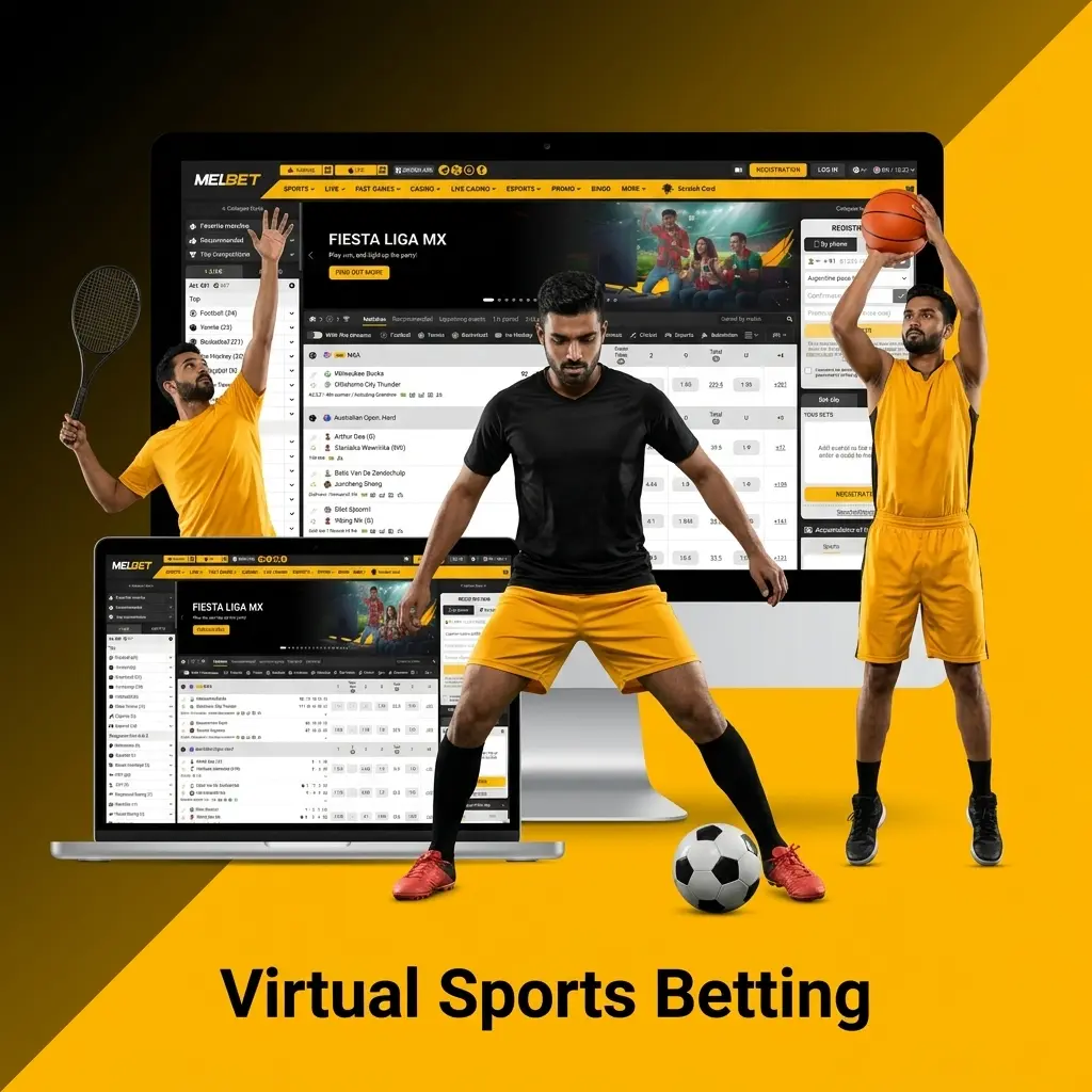 Virtual sports betting on Melbet India with RNG-simulated matches and quick results for football, horse racing, basketball, tennis