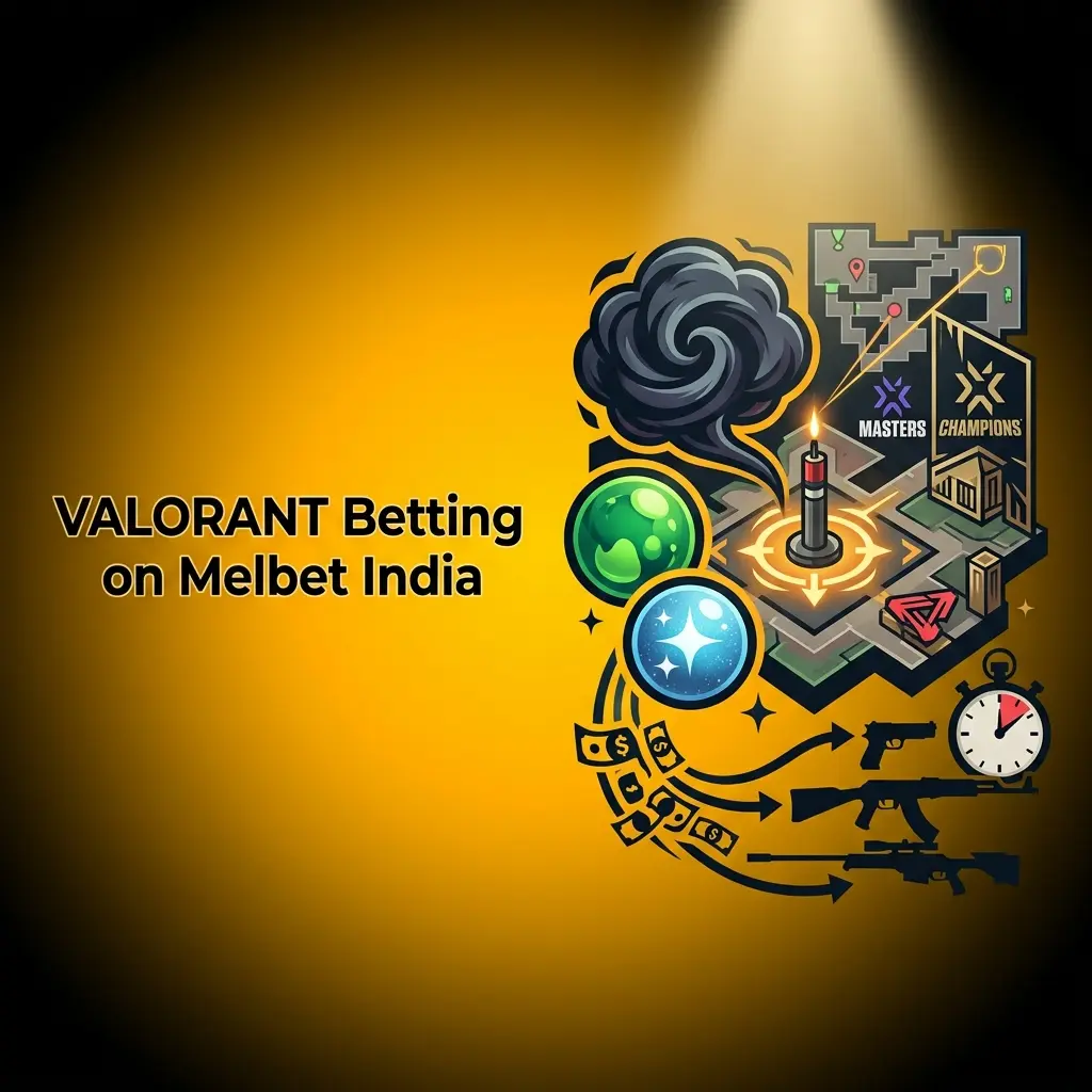 VALORANT betting on Melbet India with match and map markets, live odds, and VCT events like Masters and Champions