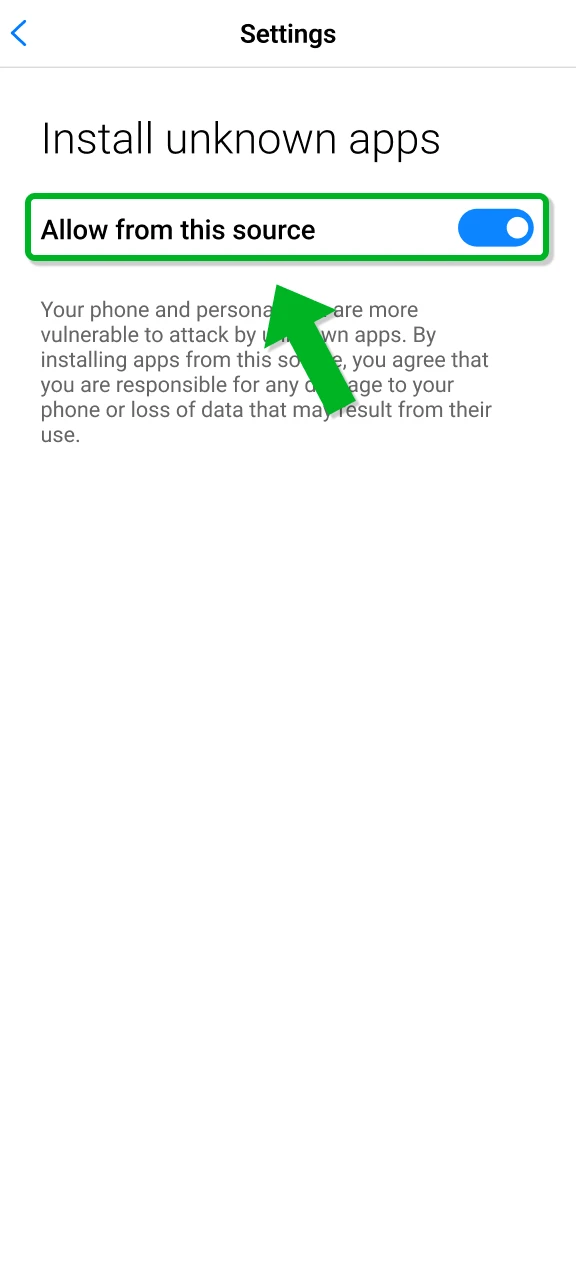 Open your Android settings to allow the Melbet APK installation from unknown sources.