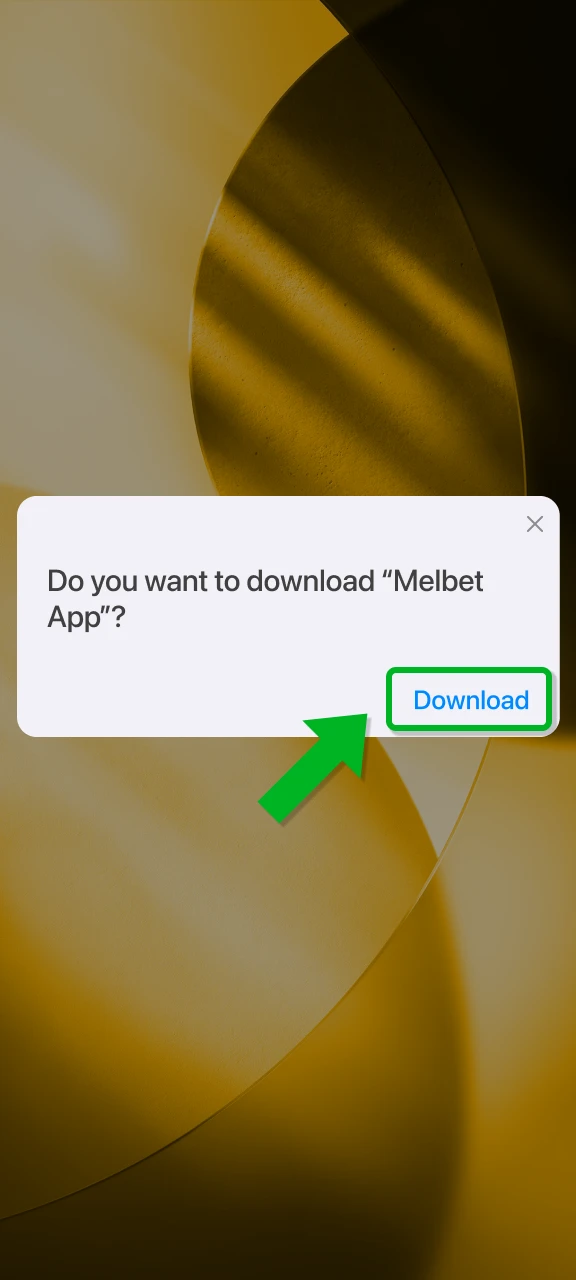 Confirm the Melbet iOS App installation on your mobile device.